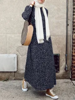 Vestido evasé con estampado Bohenmia