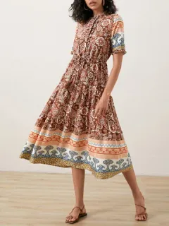Borde de lechuga con estampado de flores Vestido