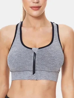 Sujetadores deportivos de gran elasticidad con cremallera frontal de talla grande