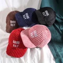 Thick Baseball Cap Corduroy Outdoor Hat Curved Cap