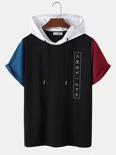 Patchwork T-shirts with Japanese print