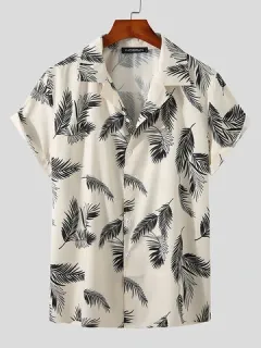 Feather Print Casual Shirt