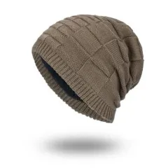 Wool Knitting Hat Season Plus Warm Monochrome Square Head Men's Outdoor Hat