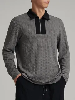 Polo shirts with Texure zipper design
