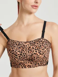 Sujetadores con diseño gráfico de leopardo de talla grande