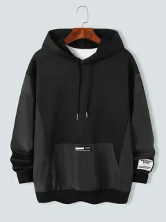 Techwear Sweatshirts with Patchwork Label Detail