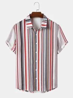 Multicolor Striped Print Shirts