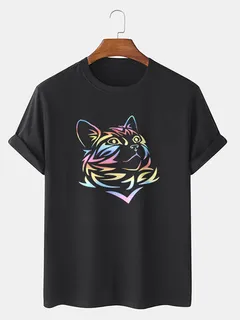 Reflective Rainbow Cat: Graphic T-shirts