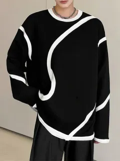 Contrast Irregular Long Sleeve T-shirt