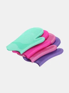 Silicona Maquillaje Cepillo Guante de lavado Depurador Cosmético de limpieza Cepillos Alfombrilla limpiadora 4 colores