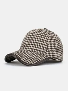 Unisex Houndstooth Dome Baseball Cap
