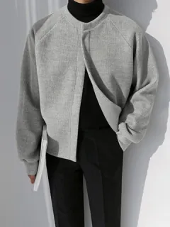 Solid Raglan Sleeve Jacket