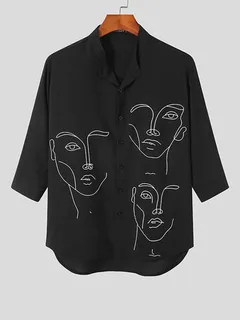 Shirts with abstract face print