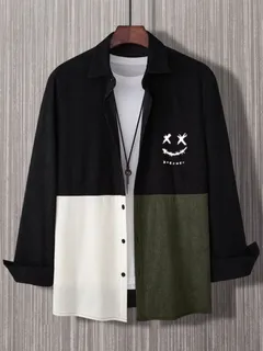 Corduroy shirts with Smile patchwork