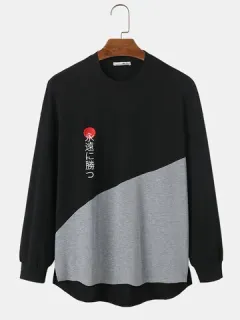 T-shirts with Japanese print and patchwork