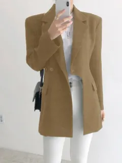 Blazer asimétrico liso de manga larga