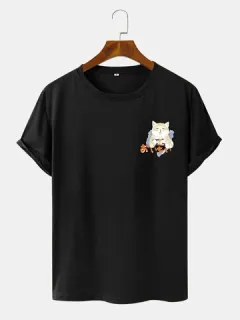 T-shirts with Japanese Cartoon Cat print