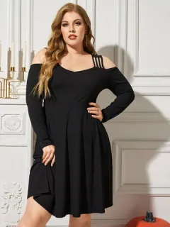 Hombro frío de Halloween de talla grande Vestido