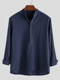 Button-down shirt with plain turtleneck
