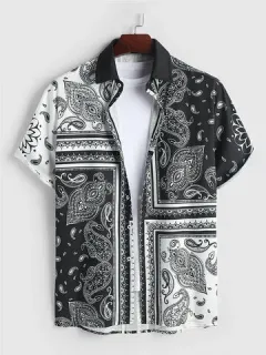Monochrome Shirts With Paisley Print