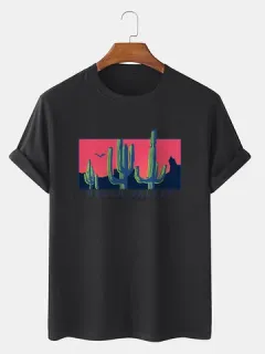 Cactus Graphic T-shirts 100% Cotton