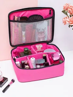 Mujeres Gran capacidad Maquillaje Cepillo Bolsa Comestic Bolsa