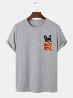 T-shirts with French fries print on the chest
