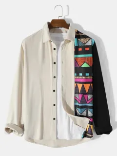 Geo Pattern Patchwork Shirts