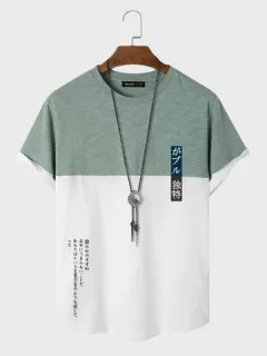 T-shirts with contrasting Japanese print