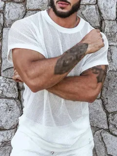 Men's Casual Mesh Short Sleeve T-shirt