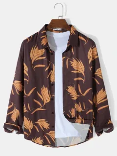Cluster Leaf Print Shirts