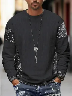 Paisley and patchwork print sweatshirts