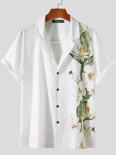 Short Sleeve Flower Print Shirt