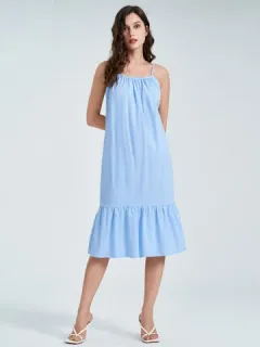 Correa ajustable Volante sólido Vestido