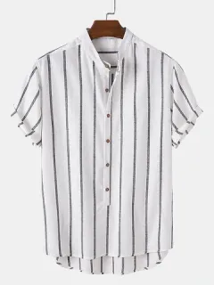 Striped Print Short Sleeve Shirt