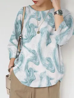 Blusa con bajo redondeado Marble Patrón