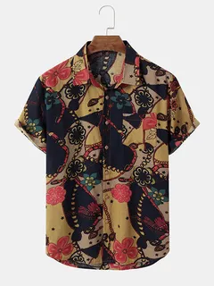 Plant Patch Overlay Print Shirts