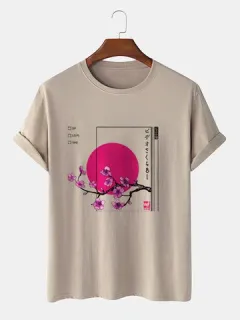 T-shirts with Japanese cherry blossom print