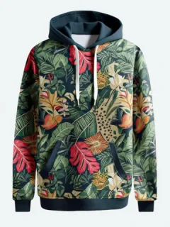 Plant Tropical Print Hoodies