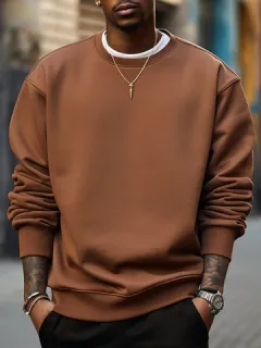 Solid Crew Neck Sweatshirts