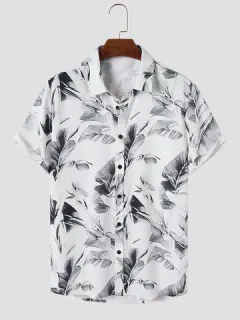 Plant tropical print shirts