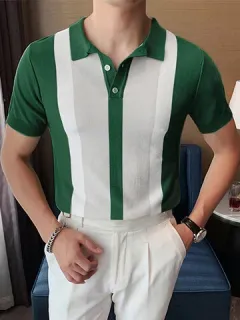 Short Sleeve Contrast Patchwork Shirt