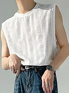 Solid Sleeveless Top with Lace