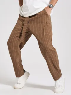 Cordones con estampado de rayas Pantalones