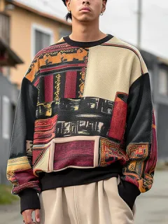 Sweatshirts with ethnic geometric print