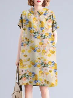 Solapa Estampado Floral Acuarela Vestido