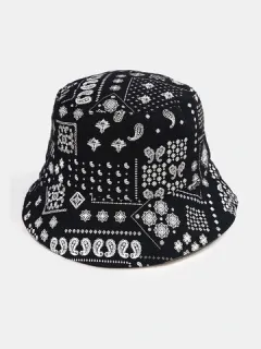 Unisex Overlay Paisley Pattern Bucket Hat
