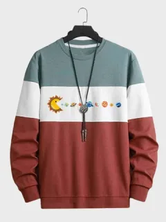 Sweatshirts with planet and patchwork print