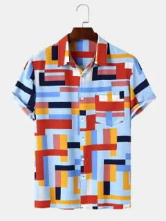 Geometric Print Colorful Shirts