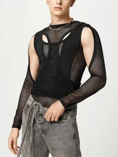 Sheer Mesh Cropped T-shirt